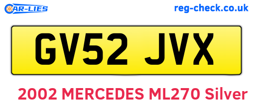 GV52JVX are the vehicle registration plates.