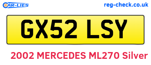 GX52LSY are the vehicle registration plates.