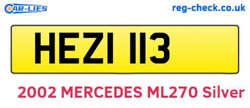 HEZ1113 are the vehicle registration plates.