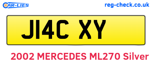 J14CXY are the vehicle registration plates.