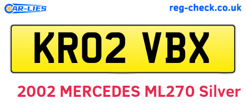 KR02VBX are the vehicle registration plates.