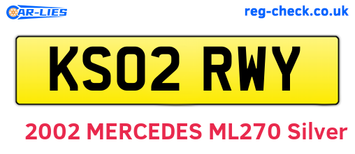 KS02RWY are the vehicle registration plates.