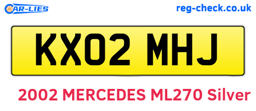 KX02MHJ are the vehicle registration plates.