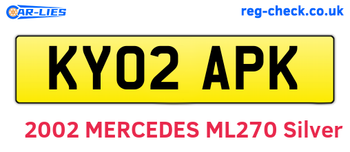 KY02APK are the vehicle registration plates.