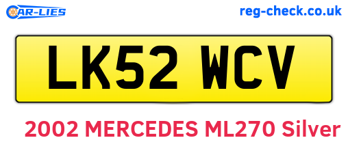 LK52WCV are the vehicle registration plates.
