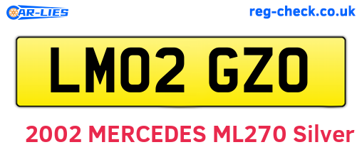 LM02GZO are the vehicle registration plates.