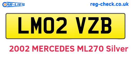 LM02VZB are the vehicle registration plates.