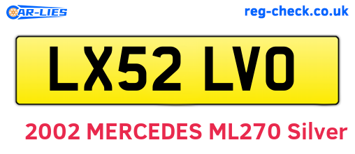 LX52LVO are the vehicle registration plates.