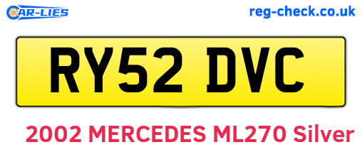 RY52DVC are the vehicle registration plates.