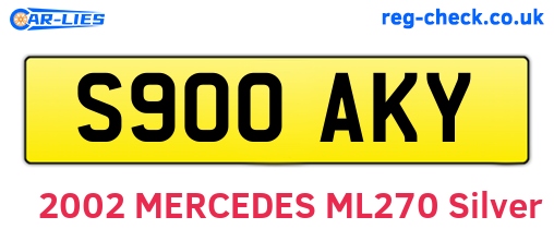S900AKY are the vehicle registration plates.