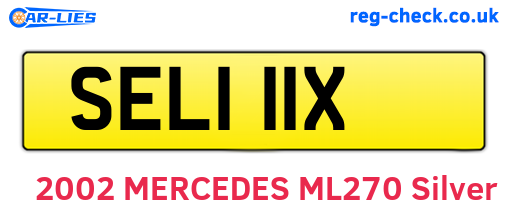SEL111X are the vehicle registration plates.