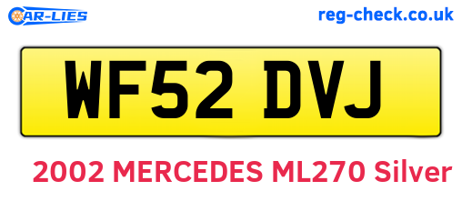 WF52DVJ are the vehicle registration plates.