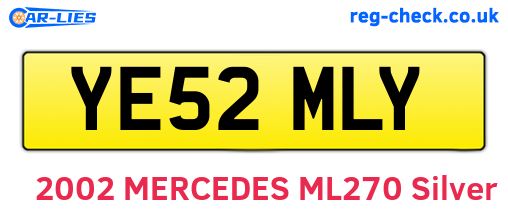 YE52MLY are the vehicle registration plates.