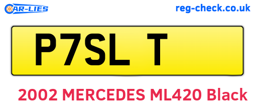 P7SLT are the vehicle registration plates.