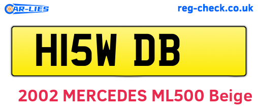 H15WDB are the vehicle registration plates.