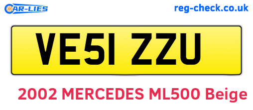 VE51ZZU are the vehicle registration plates.