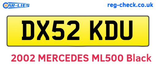 DX52KDU are the vehicle registration plates.