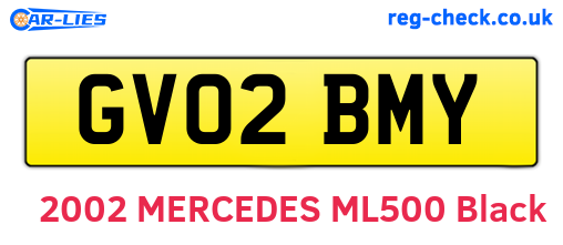 GV02BMY are the vehicle registration plates.