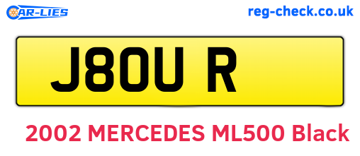 J8OUR are the vehicle registration plates.