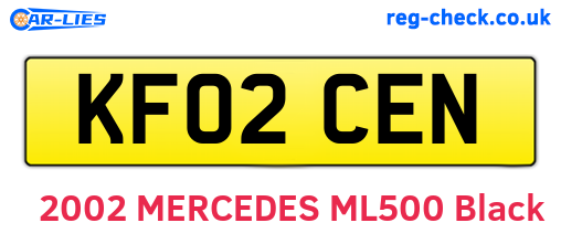 KF02CEN are the vehicle registration plates.
