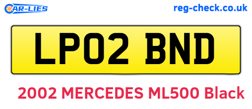 LP02BND are the vehicle registration plates.