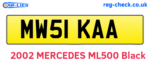 MW51KAA are the vehicle registration plates.