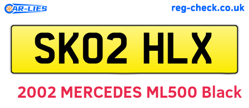 SK02HLX are the vehicle registration plates.
