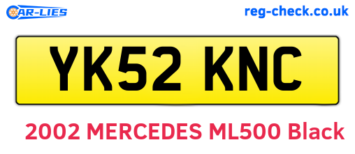 YK52KNC are the vehicle registration plates.