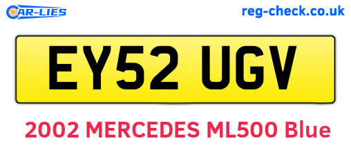 EY52UGV are the vehicle registration plates.