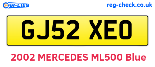 GJ52XEO are the vehicle registration plates.