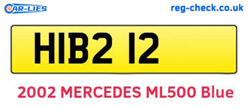 HIB212 are the vehicle registration plates.