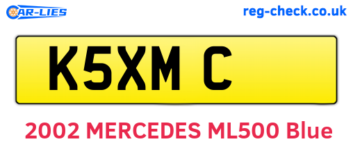 K5XMC are the vehicle registration plates.