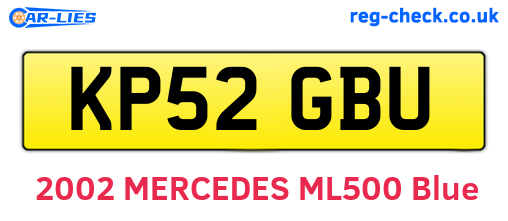 KP52GBU are the vehicle registration plates.