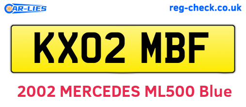 KX02MBF are the vehicle registration plates.