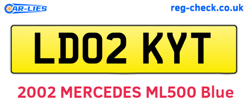 LD02KYT are the vehicle registration plates.
