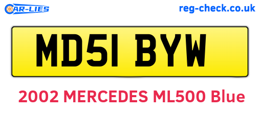 MD51BYW are the vehicle registration plates.