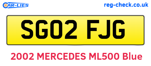 SG02FJG are the vehicle registration plates.