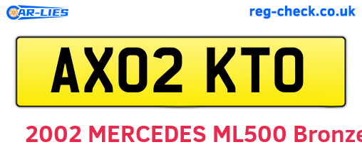 AX02KTO are the vehicle registration plates.