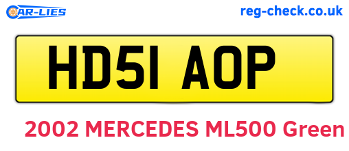 HD51AOP are the vehicle registration plates.