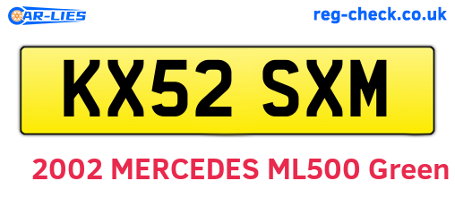 KX52SXM are the vehicle registration plates.