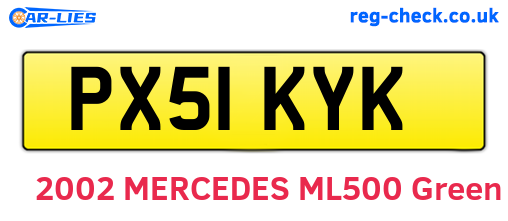 PX51KYK are the vehicle registration plates.