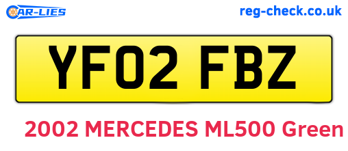 YF02FBZ are the vehicle registration plates.