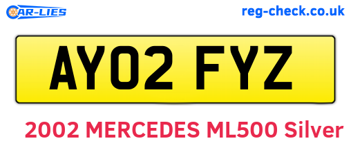 AY02FYZ are the vehicle registration plates.