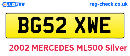 BG52XWE are the vehicle registration plates.
