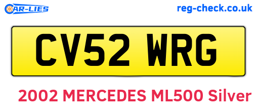 CV52WRG are the vehicle registration plates.