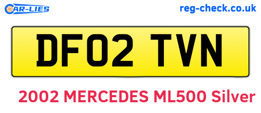 DF02TVN are the vehicle registration plates.