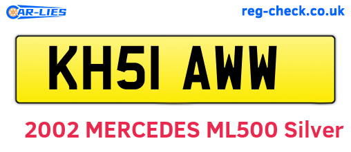 KH51AWW are the vehicle registration plates.