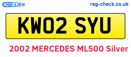 KW02SYU are the vehicle registration plates.