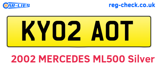 KY02AOT are the vehicle registration plates.