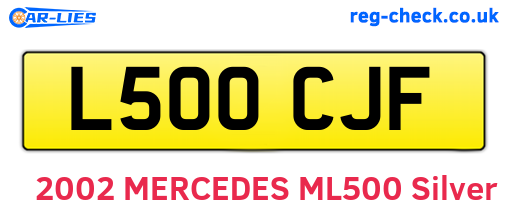 L500CJF are the vehicle registration plates.